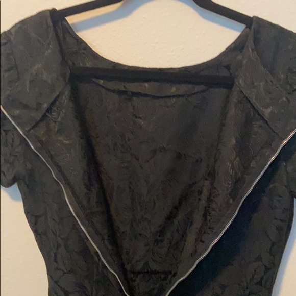 Black hand made 1950 retro office dress - Picture 3 of 4